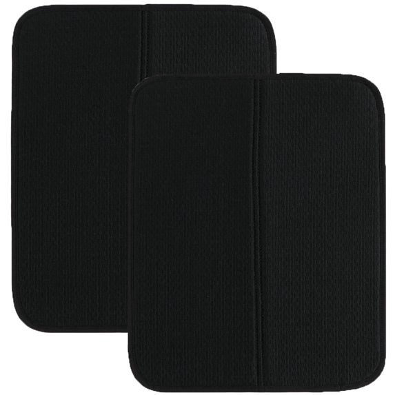 Bexikou 2 Pack Microfiber Dish Drying Mat, Black Absorbent Kitchen Counter Drainer Mat, Large 15.75 x 17.72 Inch Water Absorbent Sink Pad