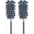 thumbnail image 1 of 2 Pack Microfiber Duster for Cleaning, Washable Dusters, Extendable Pole, Up to 30 Inch Reachable, Wet and Dry Use Cleaning Tools for Car, Ceiling Fan, Window, Furniture, Office, 1 of 7
