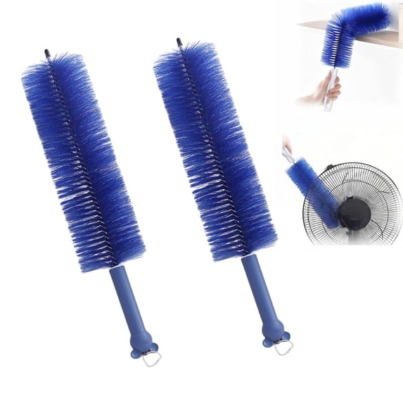 2 Pack Microfiber Fan Duster Bendable Cobweb Cleaner, Reusable Washable Dust Brush, Flexible Cleaning Tool for Home AC Vents Blinds Car Curtain