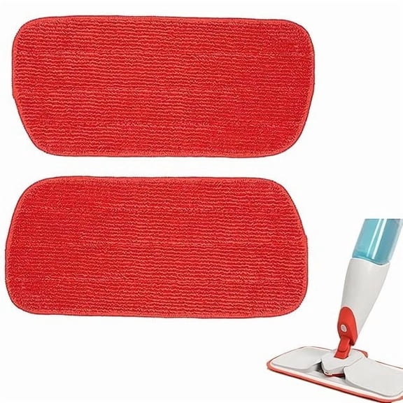 2 Pack Microfiber Reusable Replacement Mop Refill Mop Pads Compatile with OXO Good Grips Spray Mop,Dry & Wet Mopping Cloth Refills for Floor Cleaning (Excluding mop), Red