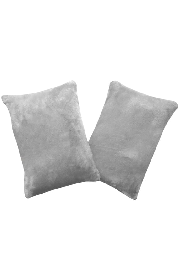 2 Pack Microfiber Travel Pillows – Soft, Washable, Compact Pillows for Travel, Neck Support, and Comfort – 11" x 7", Grey