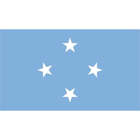 2-Pack Micronesia Flag Decal Sticker | 5-Inches By 3-Inches | Laminated Vinyl Decal | PDS484