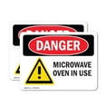 thumbnail image 1 of (2 Pack) Microwave Oven In Use OSHA Danger Sign 24 Inch X 18 Inch Vinyl Label Decal Sticker Weather Resistant, UV Protected for Workplace, Business, and Construction Site, Made in the, 1 of 7