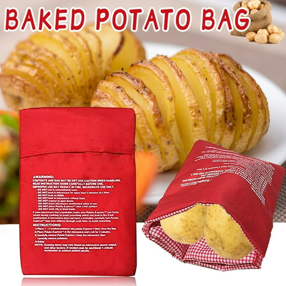2 Pack Microwave Potato Baking Bag, Reusable & Washable Potato Cooker for Oven, Fast Baked Potatoes in 4-6 Minutes, Kitchen Gadget, Versatile Cooking for Multiple Foods
