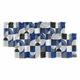 thumbnail image 1 of 2 Pack Mid Century Valance for Window Navy Blue Grey Abstract Retro Geometric Modern Kitchen Valance Rod Pocket Short Curtain Topper Decorative Window Treatment for Living Room Bedroom 42"x12", 1 of 8