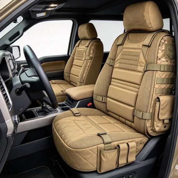 2-Pack Military Tactical Seat Covers for Trucks, 2027 Upgraded Military ...