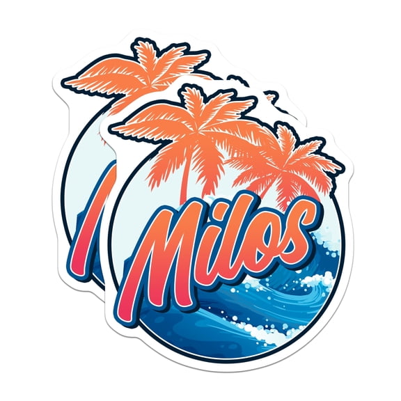 (2 Pack) Milos Greece Magnets - Travel Souvenir - Tropical Island Decor - 5" On Longest Side - Premium Magnet - for Cars, Refrigerators, Toolboxes, Lockers - Made in USA - MAG17286