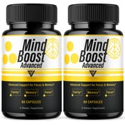 2 Pack Mind Boost Premium Nootropic Supplement, MindBoost Pills 120 Capsules