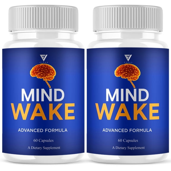 (2 Pack) Mind Wake Brain Support, MindWake Nootropic Supplement (120 Capsules)