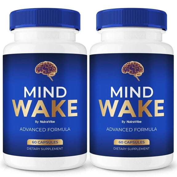 (2 Pack) Mind Wake – Daily Formula with a Natural Blend to Help Maintain Focus, Memory & Concentration | Clean, Gentle, Easy-to-Swallow MindWake Capsules for Everyday Sharpness (120 Capsules)
