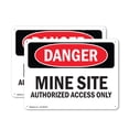 thumbnail image 1 of (2 Pack) Mine Site Authorized Access Only OSHA Danger Sign 14 Inch X 10 Inch Plastic Sign, Weather Resistant, UV Protected for Workplace, Business, and Construction Site, Made in the, 1 of 8
