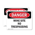 thumbnail image 1 of (2 Pack) Mine Site No Trespassing OSHA Danger Sign 7 Inch X 5 Inch Vinyl Label Decal Sticker Weather Resistant, UV Protected for Workplace, Business, and Construction Site, Made in the, 1 of 7