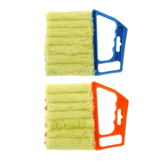 2-Pack Mini Blind Cleaner Tool with Detachable Washable Cotton Rollers for Venetian Blinds and Vertical Window Blinds, Handheld Blind Cleaner Duster Brush for Shutters, Awnings(Blue&Red,6.3x5.3")