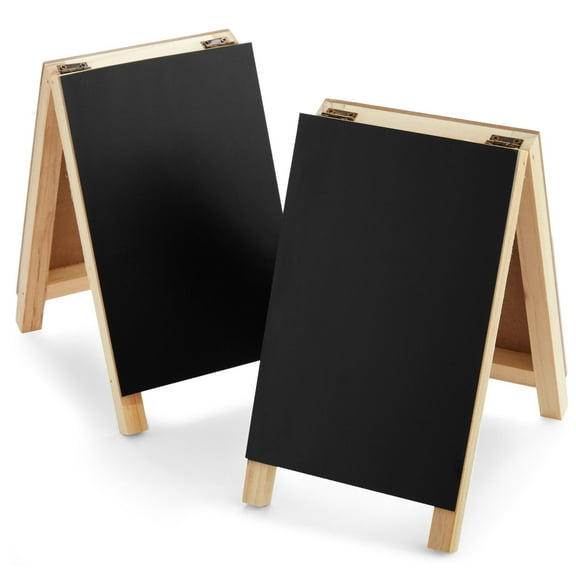 2 Pack Mini Chalkboard Easel Signs for Tabletop Decorations, Restaurant Food Display, Message Boards, Small Business, Wedding, Catering Events, Coffee Shop (4.5x7.5 in)