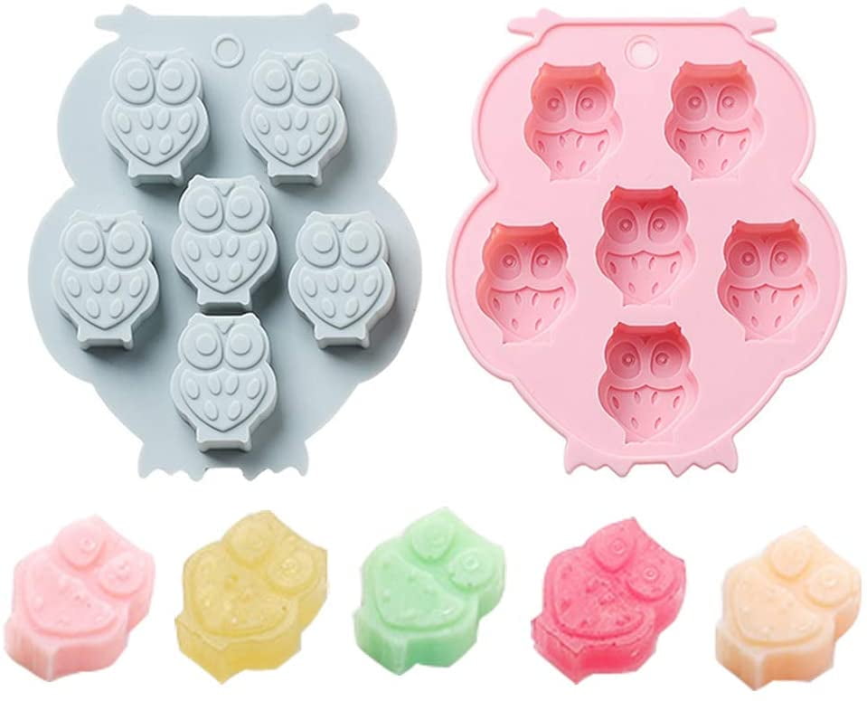 2 Pack Mini Chocolate Mold Owl Shape Silicone Mold for Candy Gummy