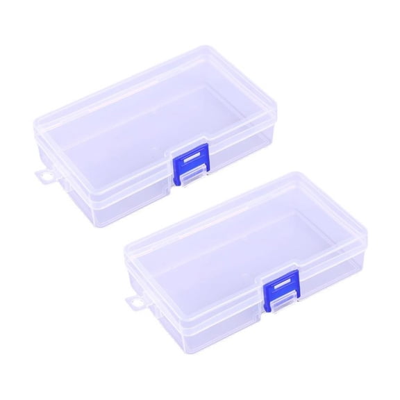 2 Pack Mini Clear Storage Containers for Beads, Buttons, DIY Jewelry (5.71 x 3.35 IN,Blue -buckles)
