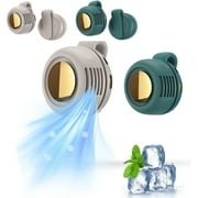 2 Pack Mini Clip on Fan for Shirt & Waist, Portable Small Whirlwind Bladeless Fan, Small but Powerful, 3-Speed Silent Personal Mini Rechargeable Cooling Fans for Better Cooling (W+G)