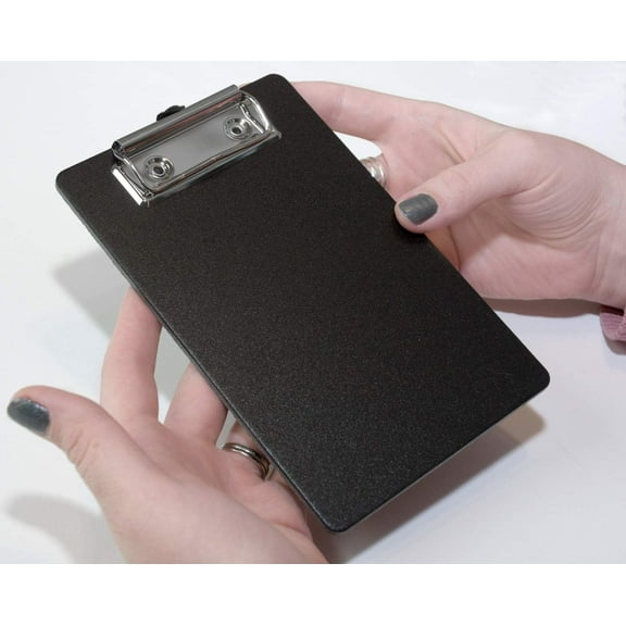 2 Pack Mini Clipboards 4x6 Inch, Polypropylene Small Notepad Holders (Black)