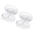 thumbnail image 1 of 2 Pack Mini Contact Storage Box, Plastic Lens Box Portable Contact Case with Built in Mirror and Tweezer and Applicator Tool for Travel Outdoor Activities Home Daily Use, White, 1 of 7
