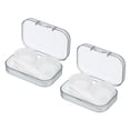 thumbnail image 1 of 2 Pack Mini Contact Storage Box, Plastic Lens Box Portable Contact Case with Tweezer and Applicator Tool for Travel Outdoor Activities Home Office Everyday Use, Blue, 1 of 7