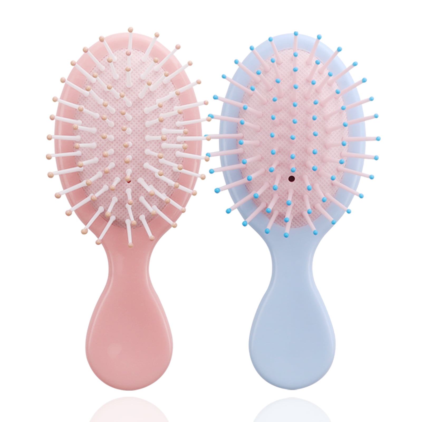 2 Pack Mini Detangling Hair Brush,Soft Bristles Paddle Toddler Oval
