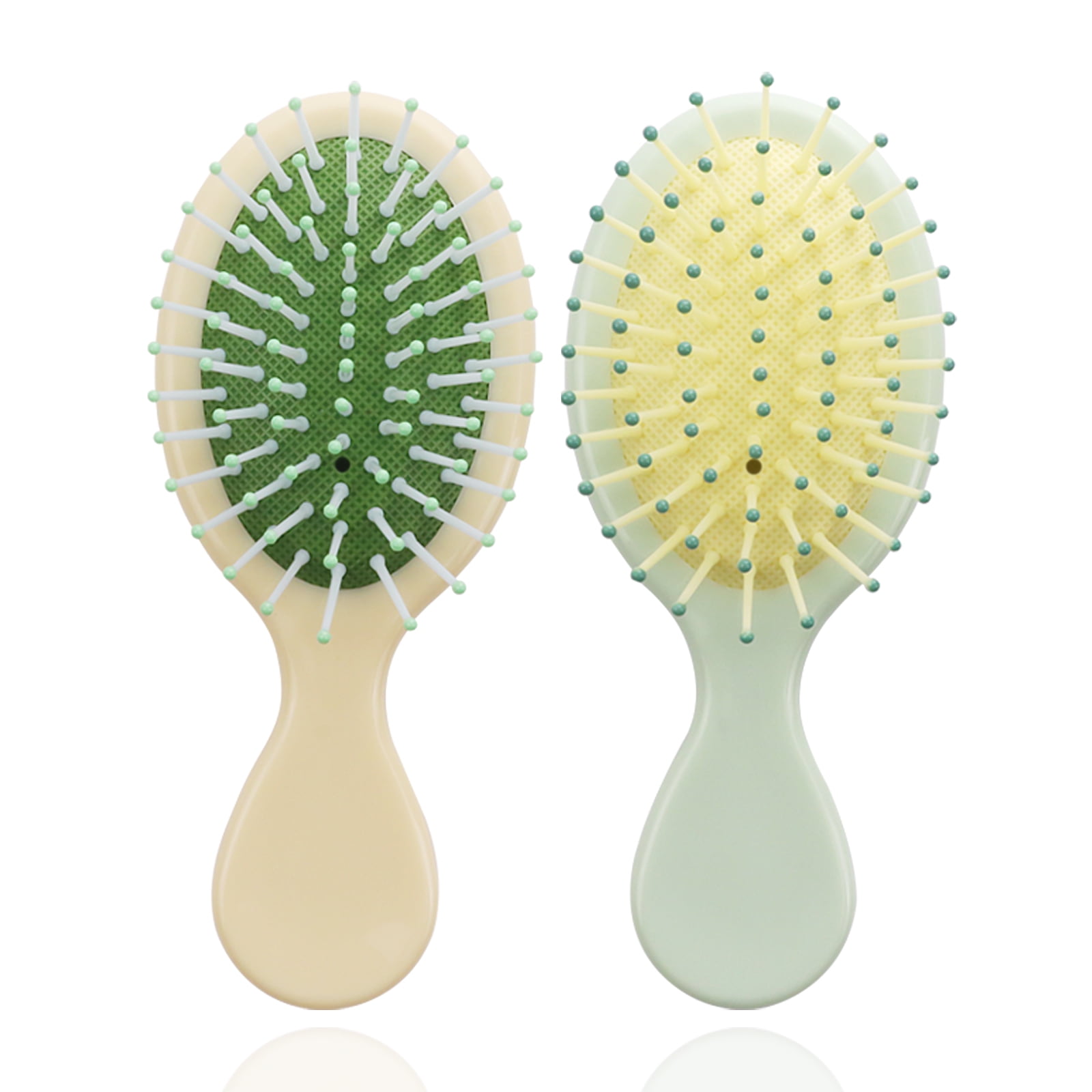 2 Pack Mini Detangling Hair Brush,Soft Bristles Paddle Toddler Oval