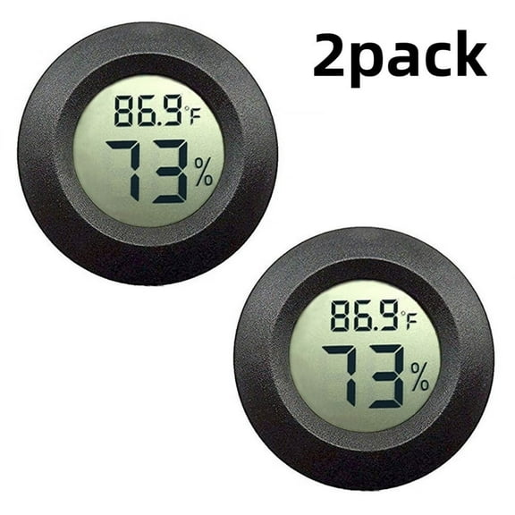 2 Pack Mini Digital Hygrometer Gauge Indoor Thermometer,LCD Monitor Temperature Outdoor Humidity Meter for Greenhouse Jars Incubators Guitar Case,Fahrenheit (℉) or Celsius(℃)