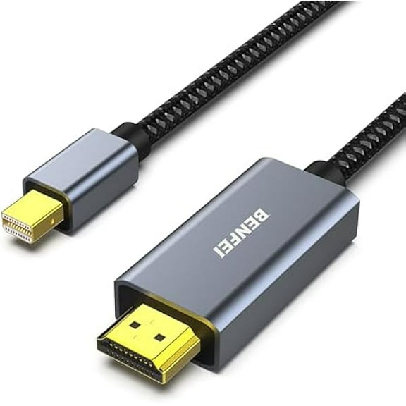 2 Pack Mini DisplayPort to HDMI 6 Feet Cable [4K@30Hz, Aluminum Shell, Nylon Braided] Compatible with MacBook Air/Pro, Microsoft Surface Pro/Dock, Monitor, Projector and More
