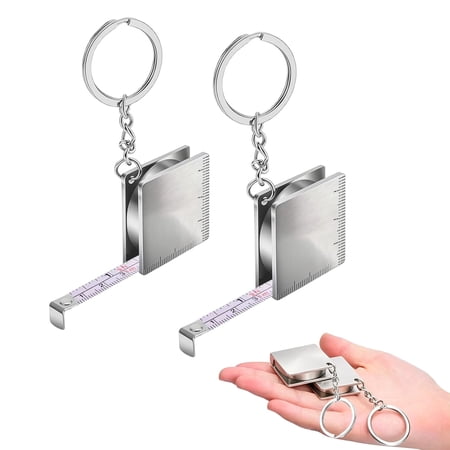 2 Pack Mini Keychain Tape Measure, 1.5M Retractable Metal Small Measuring Tape for Sewing DIY Craft Party Favors
