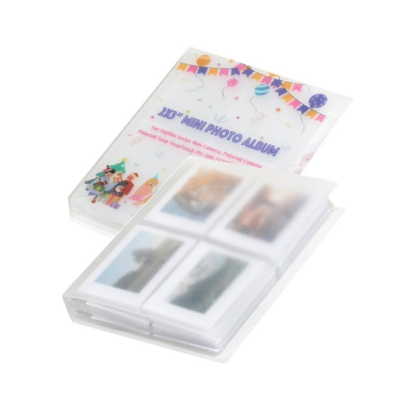 2 Pack Mini Photo Albums Polaroid Instax Mini Photo Album 180 Pockets Family Birthday Wedding Albums, Color Cover and Blank Cover, 2 x 3"