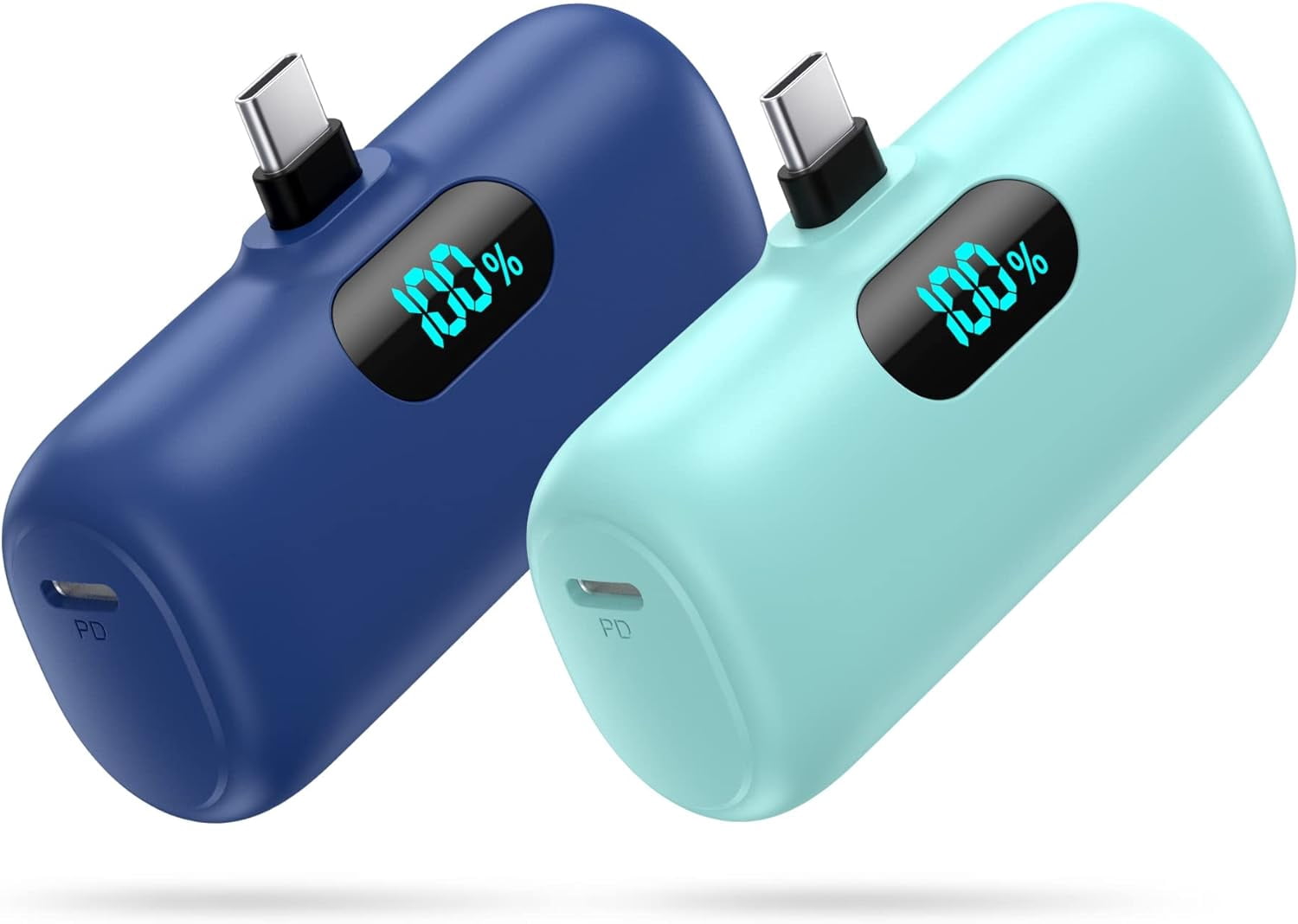 [2-Pack] Mini Portable Charger 5000mAh Power Bank,3A PD USB C Cell ...