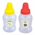 thumbnail image 1 of 2-Pack Mini Portable Condiment Bottles HDPE Plastic 3 x 7.5cm Bottles for Tomato,Mustard,Oil & More Leak-Proof Lid Camping,BBQ,Kitchen Use, 1 of 1