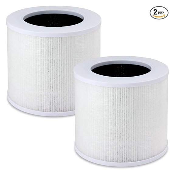 2 Pack Mini Replacement Filter Compatible with Mini , 3-in-1 HEPA Filters High-Efficiency Activated Carbon Replace Part Mini-RF Mini-P (White)
