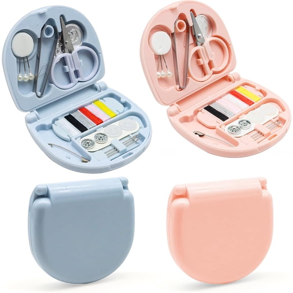 2 Pack Mini Sewing Kit, NOGIS Portable Sewing Kit for Travel, Mini Travel Sewing Kit Mini Sewing Box Kit with Threads Scissors Hand Sewing Needles