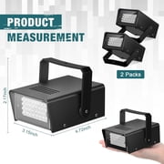 haoqian 2 Pack LED Strobe Lights Mini Stage Party Outdoor, White, 32 LED