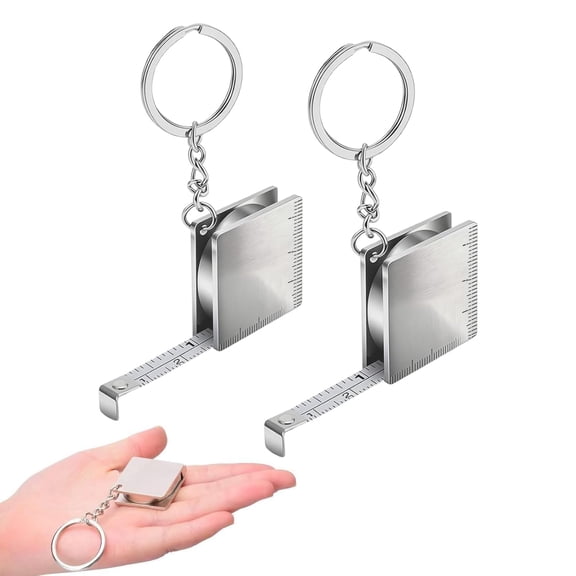 2 Pack Mini Tape Measure Keychain, 1.2m/4ft Small Retractable Metal Measuring Tape for Sewing, DIY & Party Favors