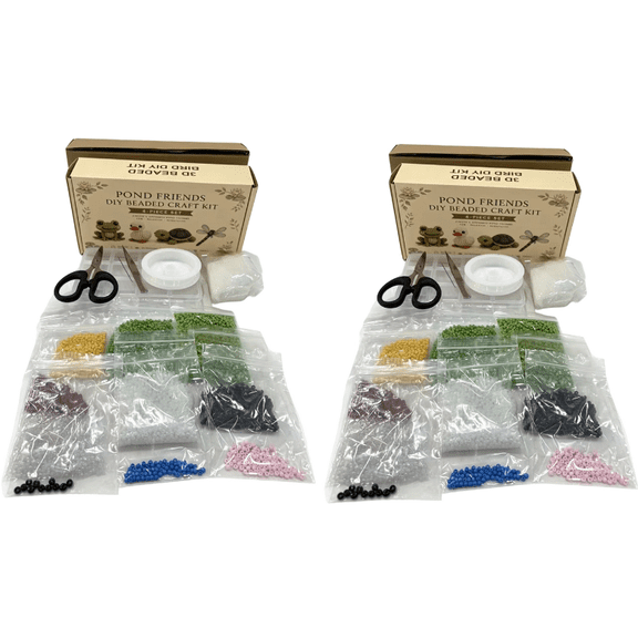 2 Pack Mini Tiny 3D Beaded Animal DIY Craft Kits, Assorted Cute Animal Patterns with Full Tools & Step-by-Step Guide, Beginner-Friendly Beadwork Bundle for Leisure Handmade & Creative Gift Making