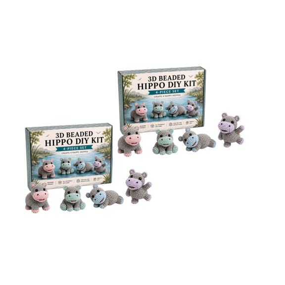2 Pack Mini Tiny 3D Beaded Animal DIY Craft Kits, Assorted Cute Animal Patterns with Full Tools & Step-by-Step Guide, Beginner-Friendly Beadwork Bundle for Leisure Handmade & Creative Gift Making