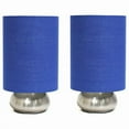 thumbnail image 1 of 2 Pack Mini Touch Lamp with Brushed Steel Base and Blue Shade, 1 of 1