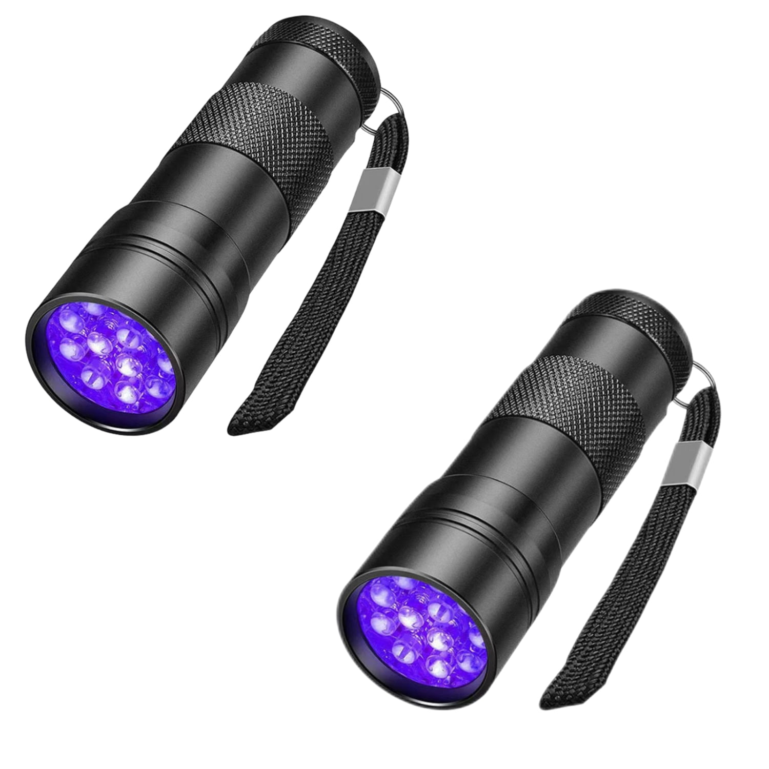 2 Pack Mini UV Black Light Flashlight - 12 LED Portable Blacklight for ...