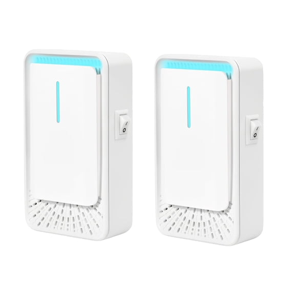 2 Pack Miniature Air Purifiers For Small Room Bathroom Kitchen With Negatives Ions Technology And Blue Light Indicators