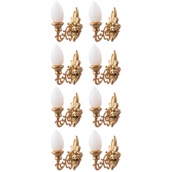 ORDDIART 8Pcs Miniature LED Wall Lamps for Dollhouse, ABS Simulated Lights for Mini House Decoration and Craft Projects
