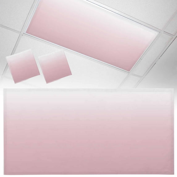 2 Pack Minimalist Pink Fluorescent Light Covers for Ceiling Lights and White Gradient Magnetic Ceiling Light Covers Overhead Light Filters for Office Classroom Home