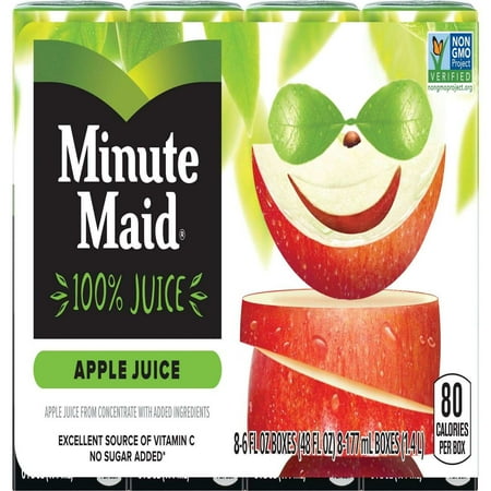 2 Pack Minute Maid Apple Juice 100% Juice 6 oz Boxes