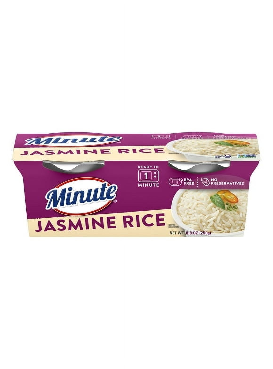 2 Pack Minute Ready-to-Serve Jasmine Rice, Microwaveable Rice Cups, 4.4 oz, 2 Ct