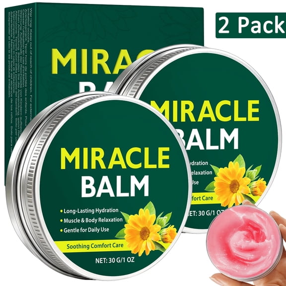 2 Pack Miracle Body Balm Cream for Relief Muscles, Relaxed and Comfortable, Gentle for Daily Use, 1 oz