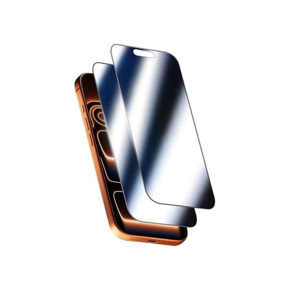 2 Pack Mirror Screen Protector for iPhone 17 Pro Privacy Tempered Glass Mirrored Effect Anti-Spy Easy Installation Frame Full Coverage Shatterproof Anti-Scratch Anti-Bubble (6.3 inch Silver)