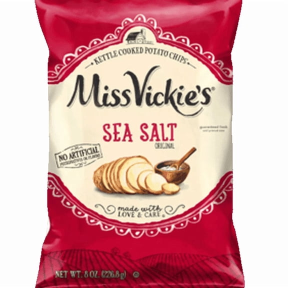 2 Pack - Miss Vickies Sea Salt Kettle Cooked Potato Chips Bag, 7.5 oz