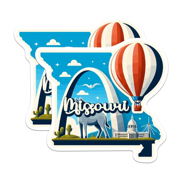 (2 Pack) Missouri State Shape Magnets - MO State Magnet - Choose from 50 States - 5" On Longest Side - Premium Magnet - for Cars, Refrigerators, Toolboxes - Made in USA - MAG1262
