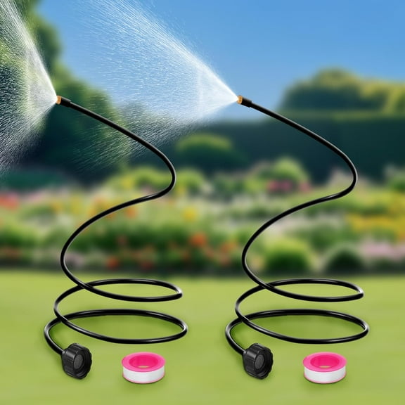 2 Pack Misters for Outside Patio, 60 Inch Flexible Hose Mister Cooling Stand Portable Water Misting for Cooling Outdoor, Mist System for Garden, Backyard, Bird Bath, Chicken Coop Water Mist Playing